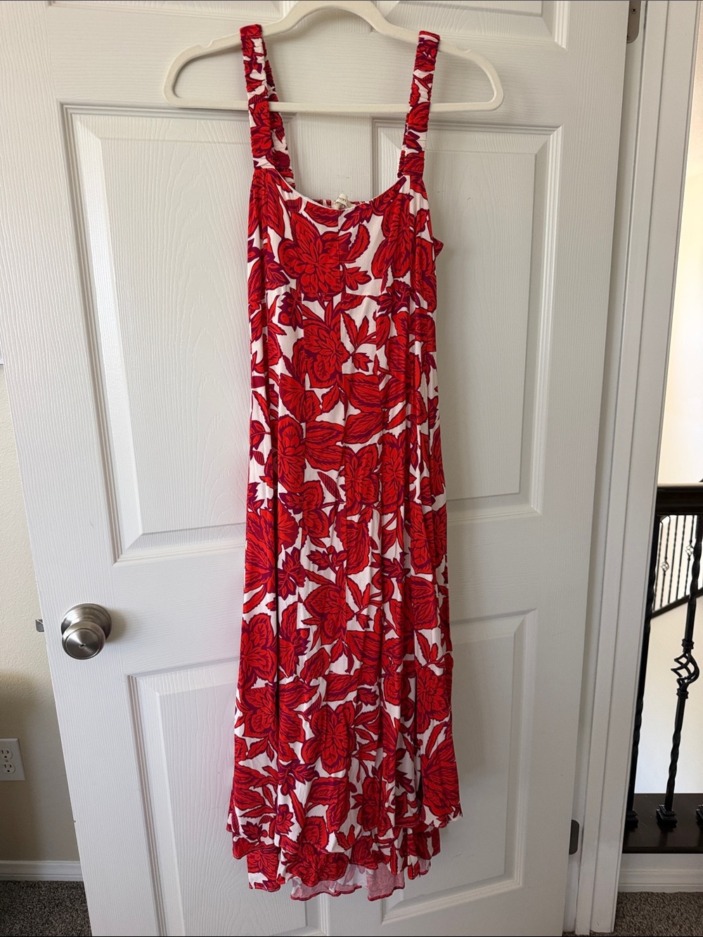 Millibon Red & White Floral Maxi Dress